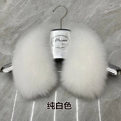 Real Fox Fur Collar Winter Men And Women's Fox Fur Square Collar Natural Fur Scarves For Ladies Neck Warmer Fur Scarf Shawls