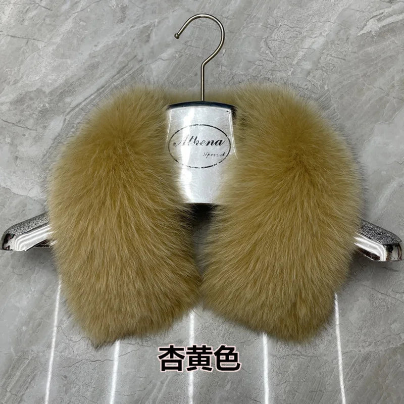 Real Fox Fur Collar Winter Men And Women's Fox Fur Square Collar Natural Fur Scarves For Ladies Neck Warmer Fur Scarf Shawls
