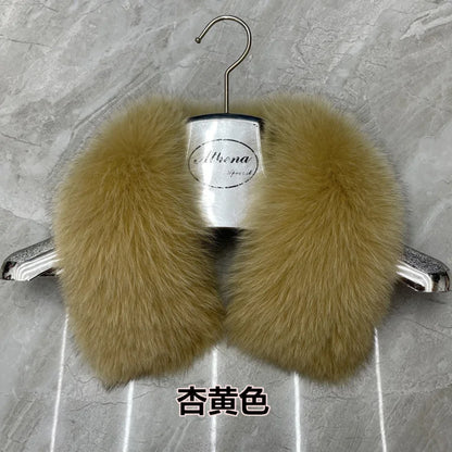 Real Fox Fur Collar Winter Men And Women's Fox Fur Square Collar Natural Fur Scarves For Ladies Neck Warmer Fur Scarf Shawls