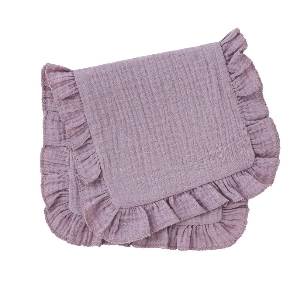 Soft Muslin Cotton Gauze Shoulder Rag Baby Burping Pad Ruffle Newborn Baby Burp Cloths