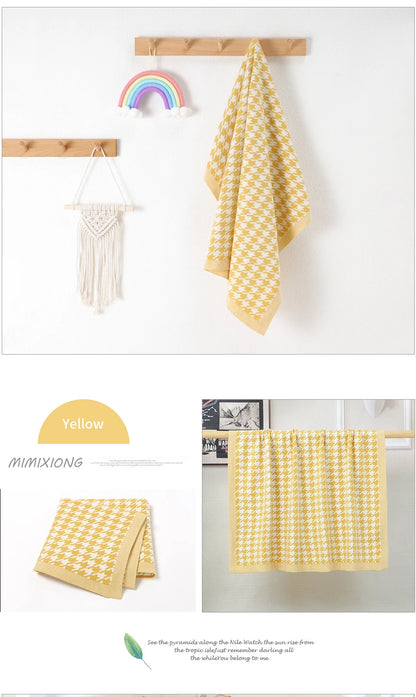 Baby Blankets Newborn Cotton Swaddle Wrap Plaid for Infant Kids Boys Girls Ultra-Soft Reversible Knitted Toddler Receiving Mats