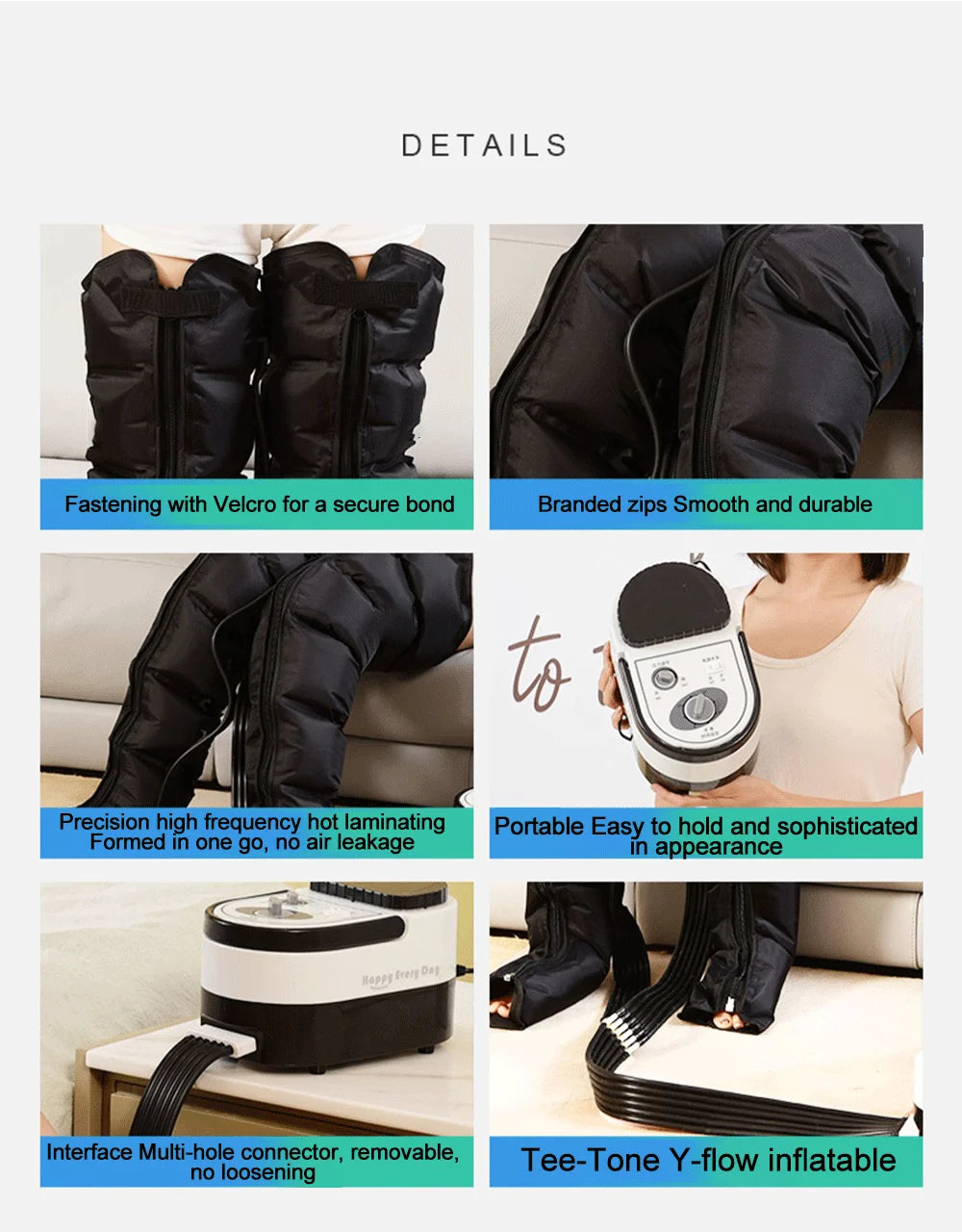Thigh Air Compression Pressure Massager Home Use Relieve Varicose Veins Leg Massager Machine Promote Blood Circulation Relieve