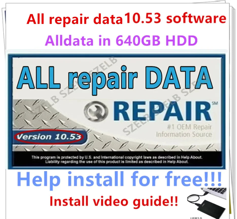Newest All repair data Repair auto repair software data10.53 car software with tech support for cars and trucks free install