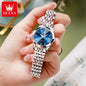 OLEVS 9970 Couple Watch For Men Women Luxury Number Dial Rhombus Mirror Quartz Hand Clock Stainless Steel Original Dress Watches