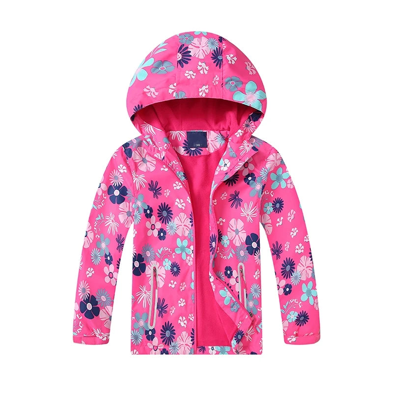 Dubbped Girl Polar Fleece Waterproof Jacket Spring Autumn Children Coats Sport Casual Kids Jackets Double-deck Windproof Jackets