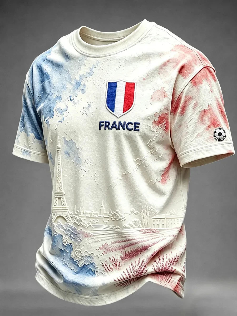 2026 France Fan Inspired Soccer Jersey 3D Graphic T-shirt Quick Dry Casual Daily Sports Tee Family Matching Unisex Adults Kids