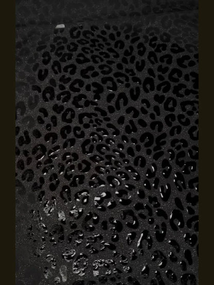 Casual Leopard Pattern Hooded Padded Coat Waterproof Fabric Zipper Long Sleeve Black Jacket Autumn Winter New Fashion Outerwear