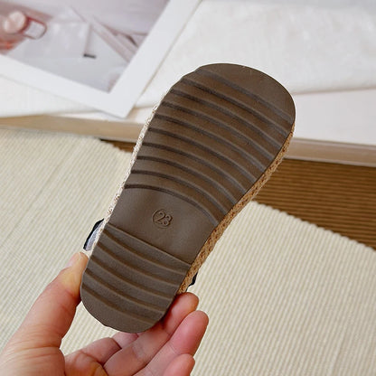 Spring Girl's Casual Shoes Mesh Hook-loop Chic Daily Kid's Flat Shoe Solid Colors Anti-slip Breathable Light Comfy Children Shoe