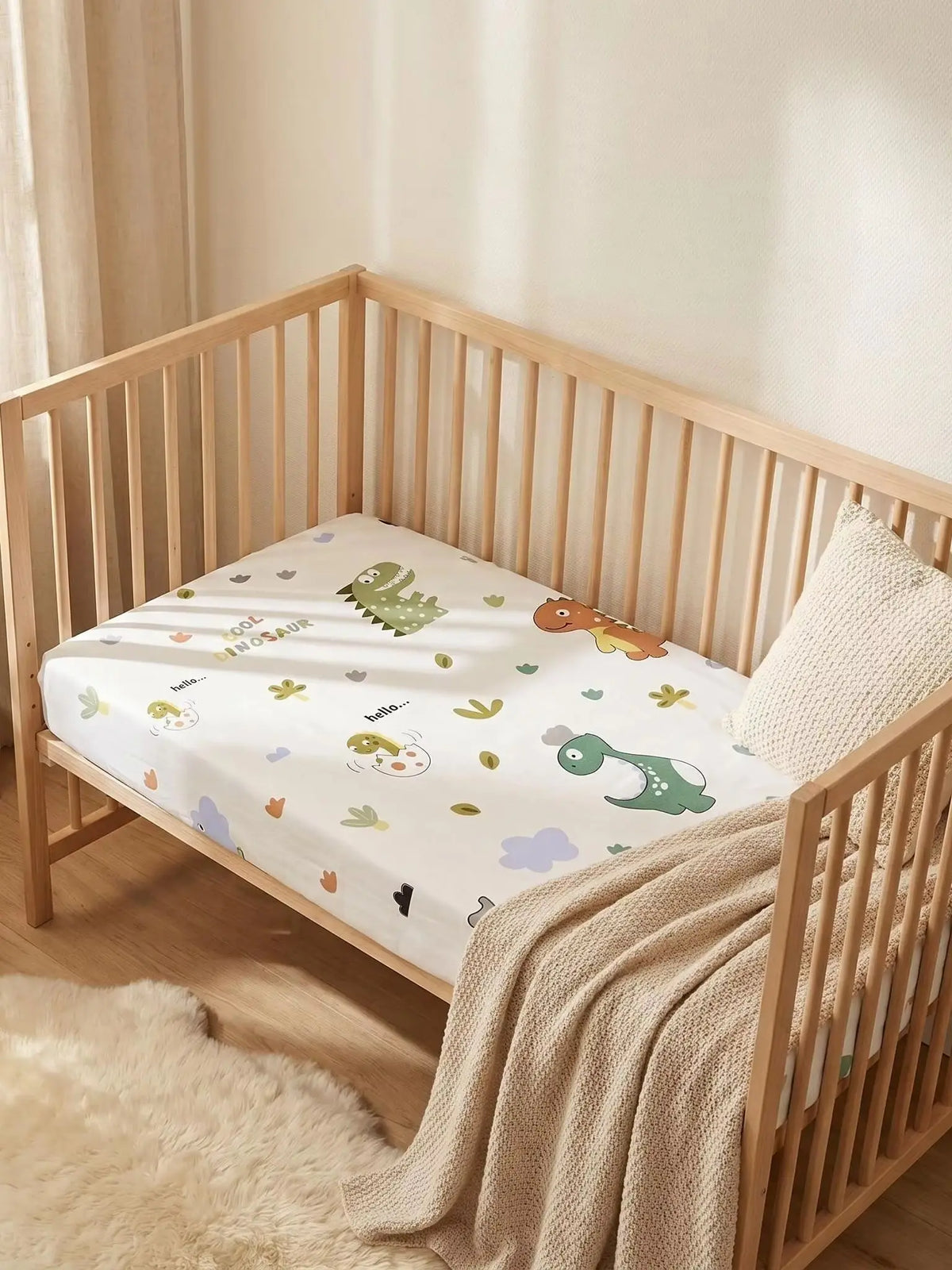 Cute Printed Patterned Sheet/Mattress Cover, Children's 100% Cotton Breathable and Moisture-Wicking Patchwork Mattress Cover.