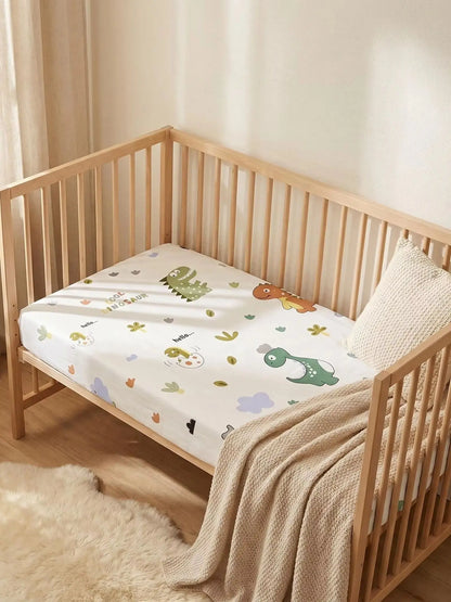Cute Printed Patterned Sheet/Mattress Cover, Children's 100% Cotton Breathable and Moisture-Wicking Patchwork Mattress Cover.