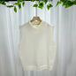 Autumn Winter Korean Solid Color Lapel Sleeveless Versatile Casual Knitted Vest For Women