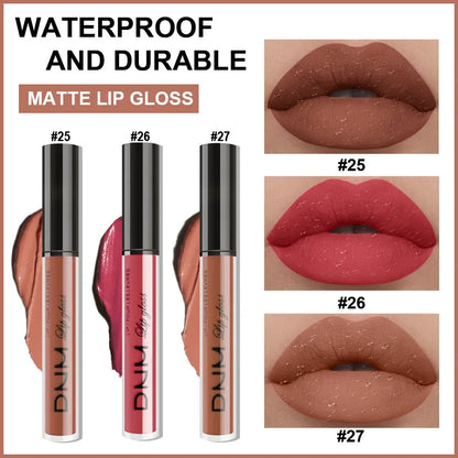 DNM 3PCS Liquid Lipstick Sets Waterproof Matte Black Blue Purple Blue Sexy Lip Gloss Long Lasting Nude Lip Tint Stain Makeup Kit