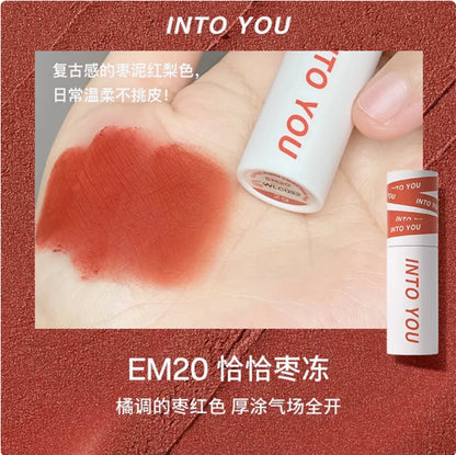 INTO YOU Lip Mud Heroine Matte Velvet Lip and Cheek Dual-use Lip Mud Soft Fog Smooth Blush INTOYOU Lip Lipstick Makeup