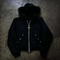 Y2K Sherpa Fleece Zip Up Hoodie Oversized Retro Streetwear Vintage 2000s Winter Warm Unisex Hooded Sweatshirt Women Men