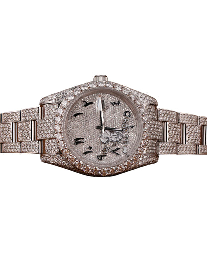 New Full White Gold Plated Arabic Dial Quartz Watches Anniversary And Wedding Gift For Men's from Indian Supplier