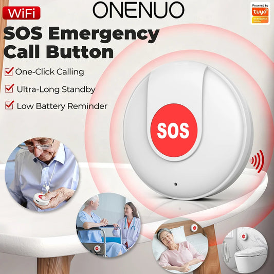 1/2/3/4PCS WiFi SOS Button One Key Emergency Wireless Security Alarm Panic Device for Elderly Kids Home Safety Tuya APP Remote