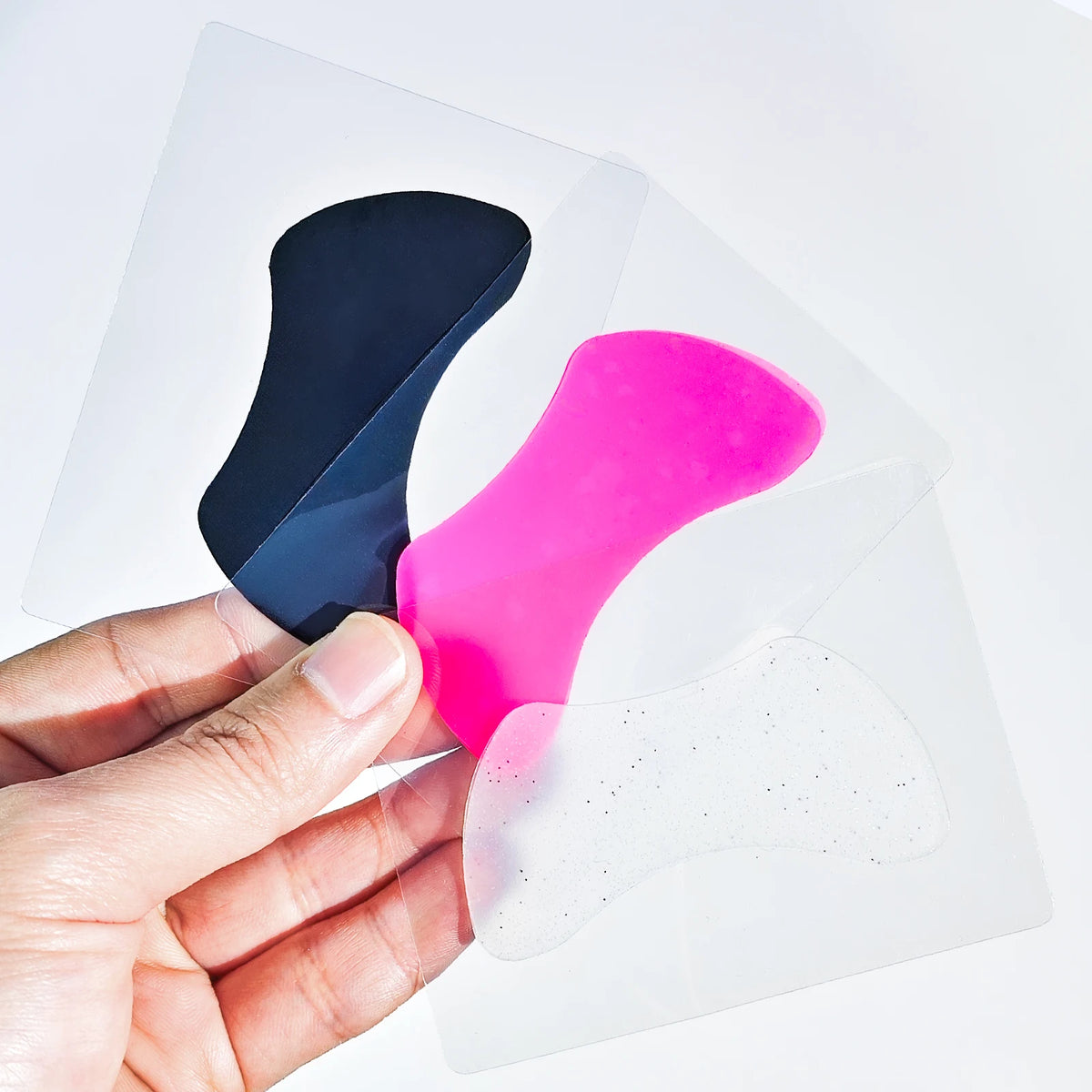 Reusable 2Pcs Eye Pads Silicone Stripe Lash Lift Shield Eyelash Extension Super Sticky Under Eye Gel Patch Beauty Tool