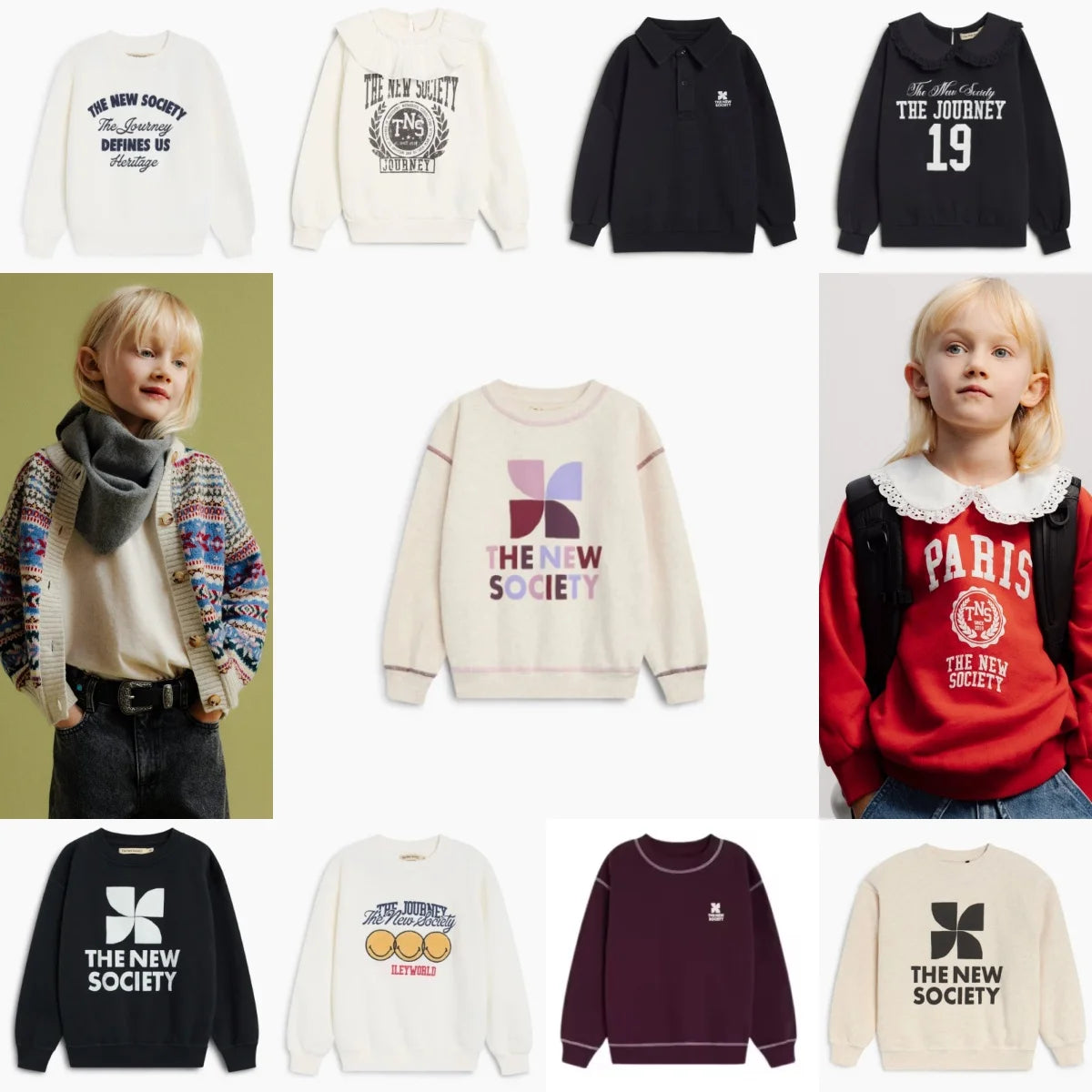 New Trend 26Aw TNS Style Pure Cotton Sweatshirt Top for Boys and Girls Pretty Girls