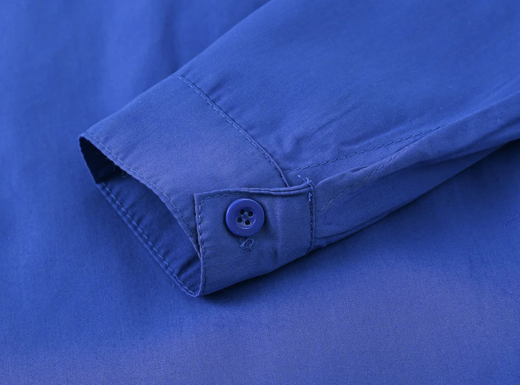 Children's Shirt in the Spring and Autumn New Boys and Girls Suit Collar Shirt Children's Pure Color Long Sleeve Shirt