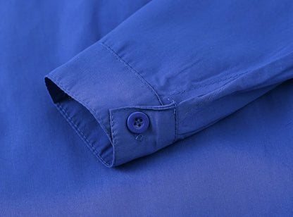 Children's Shirt in the Spring and Autumn New Boys and Girls Suit Collar Shirt Children's Pure Color Long Sleeve Shirt