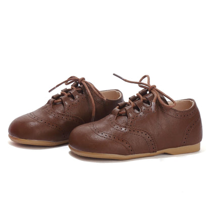 Ali Plus Kids Shoes Children Leather Flats Baby Girls Sole Brogue Performance Shoes Boys Party Mary Jane Toddler Slip On Oxfords