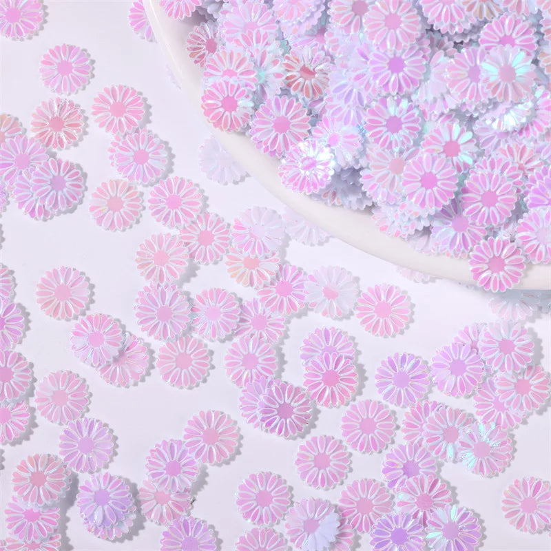 500g/bag 9mm Daisy Sequins - Glitter Flakes for Slime Filling, Nail Art & Phone Case Decor, DIY Resin Craft Accessories