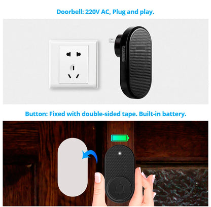 M558 Wireless Smart Doorbell Welcome Home Security Alarm Door Bell with 33 Songs 4 Levels Adjustable Volume Easy Installation