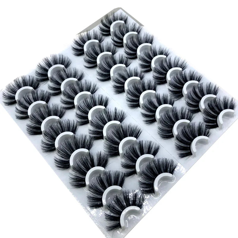 16 Pairs 3D Mink Lashes Natural False Eyelashes Dramatic Volume Fake Lashes Makeup Eyelash Extension Silk Eyelashes