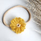 1.6in Woolen Flowers Baby Girls Nylon Headbands Kid Handmade Elastic Hairbands Children Hair Accessories Vintage Toddler Winter