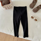 Children's Solid Color Leggings Cotton Ribbed Toddler Pants Versatile Inner Outer Wear Gender Neutral Kids Trousers