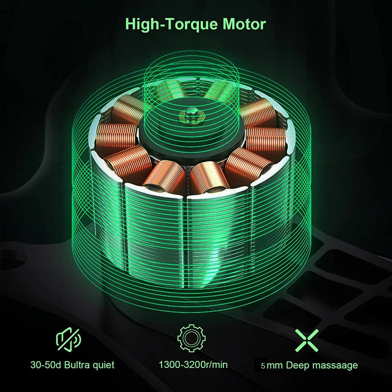 Electric Massage Gun Deep Tissue Facial Massgaer 8 Heads Arms Back Leg Muscle Relaxing For Body Back Arm Sport Fitness