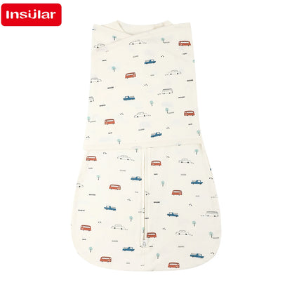 INSULAR Baby 100% Cotton Swaddling Cloth With Caps Envelope Type Newborn Cartoon Envelope Anti-Startle Adjustable Bedding Item