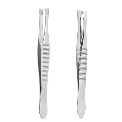Stainless Steel Convenient Small Tool Eyebrow Pliers Eyebrow Tweezers Professional Eyebrow Hair Removal Tweezer Flat Tip Tools