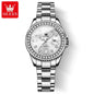OLEVS 9945 Luxury Diamond Stainless Steel Quartz Watch for Women Elegant Ladies Waterproof Sport Women's Wristwatch Reloj Mujer
