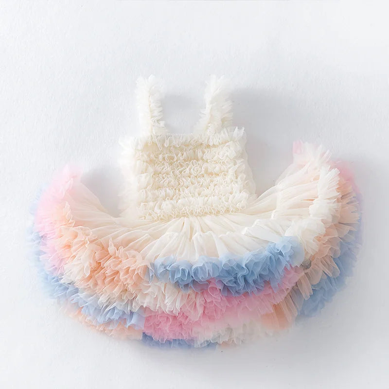 Girls Tutu Dress for Girls Baby Ball Gown Princess Party Vestido Casual Ruffled Bubble Photography Dresses Children Clothes L017