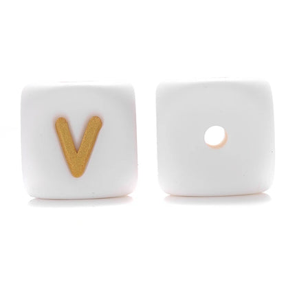 10Pcs 12mm Silicone Letters Beads English Alphabet Baby Teether For Personalized Name Pacifier Chain Clip Toys Accessories