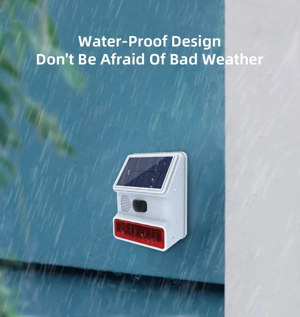 New 433MHz Wireless light Flash Strobe Outdoor Solar Waterproof Siren for Home Burglar PIR Motion Door Gap Security Alarm System