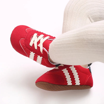 Baby Boys Girls Spring Autumn Shoes 0-1 Year First Walker Fashion Striped Rubber Soles Casual Sports Newborn