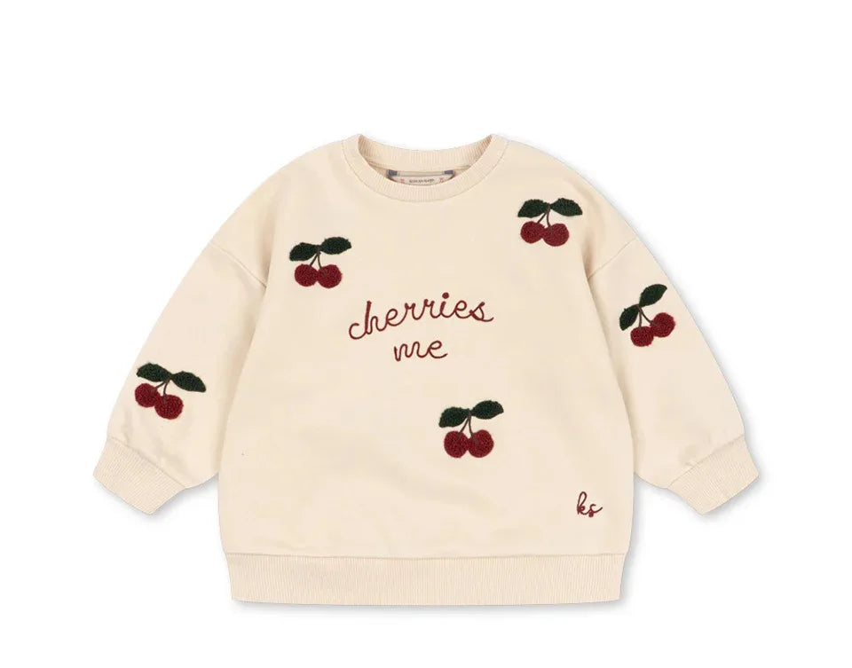 2026 KS Autumn Baby Boys Cotton Sweatshirts Tennis Pullovers Shorts Sets Kids Clothes Girls Cherry Sweatshirts Hoodies Trousers