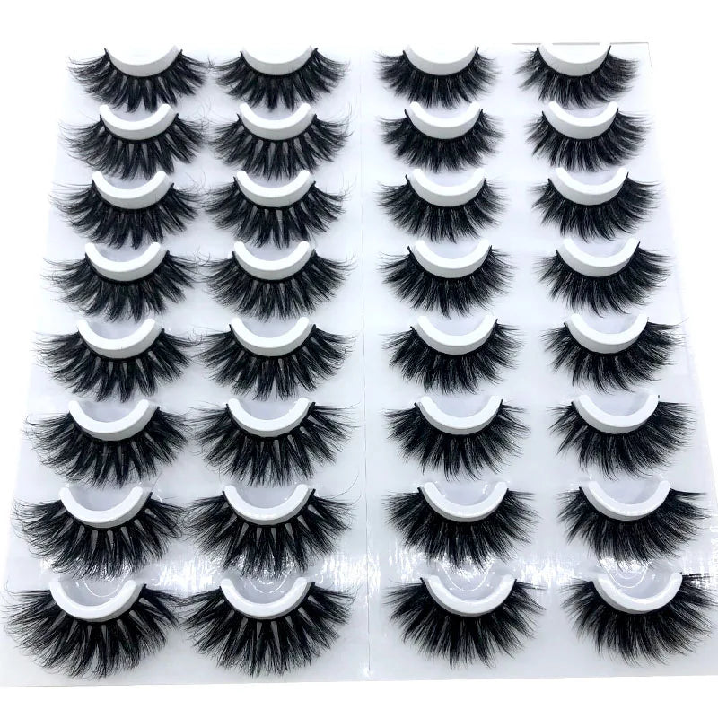 16 Pairs 3D Mink Lashes Natural False Eyelashes Dramatic Volume Fake Lashes Makeup Eyelash Extension Silk Eyelashes