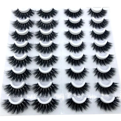 16 Pairs 3D Mink Lashes Natural False Eyelashes Dramatic Volume Fake Lashes Makeup Eyelash Extension Silk Eyelashes