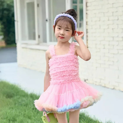 Girls Tutu Dress for Girls Baby Ball Gown Princess Party Vestido Casual Ruffled Bubble Photography Dresses Children Clothes L017
