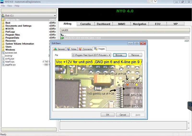 NEWEST Auto Repair Software 2017 NYO 4.0 Full Database Airbag+Carradio+Dashboard+IMMO+Navigation Install Video Guide