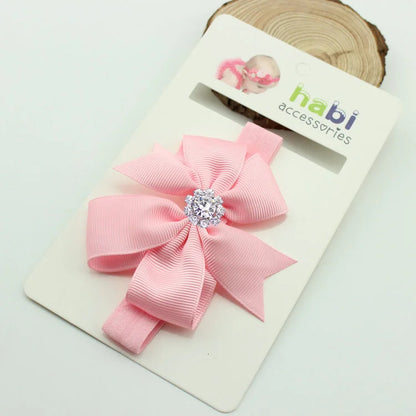 1 Piece Baby Headband Girl Bandage Ribbon Bowknot Infant Kids Hair Accessory Newborn Bow Crystal Toddler Band Headwear