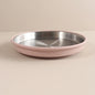 Simple design Stainless Steel Baby Plate with Silicone Suction,  Large Double Layer Dinner Plate for Toddlers