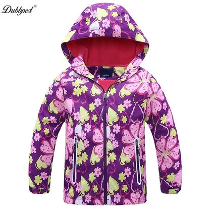 Dubbped Girl Polar Fleece Waterproof Jacket Spring Autumn Children Coats Sport Casual Kids Jackets Double-deck Windproof Jackets
