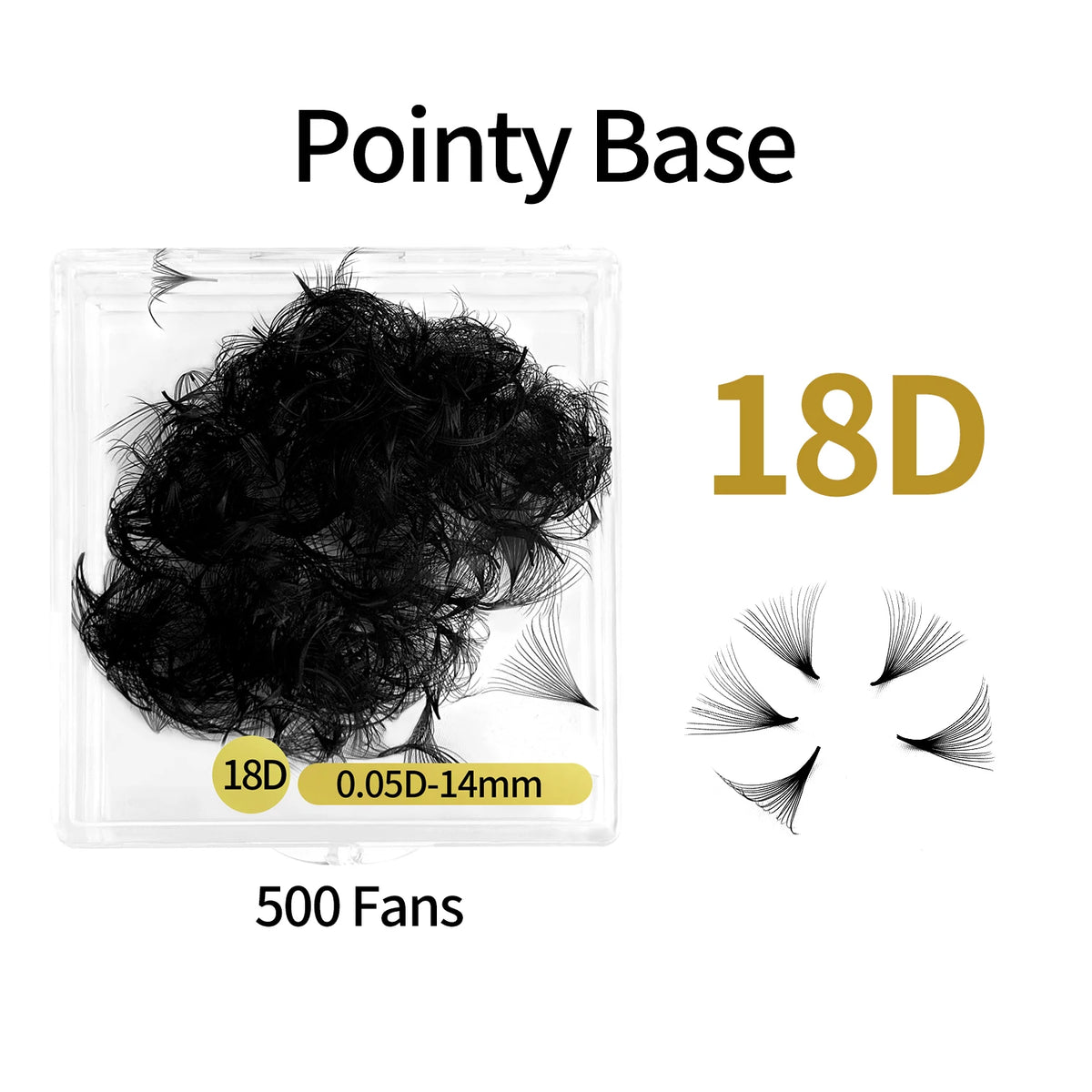ABONNIE 500 Fans Loose Fan 6D-20D Pointy Base Premade Fans Sharp Thin Slim Medium Stem Volume Russian Eyelashes Extensions