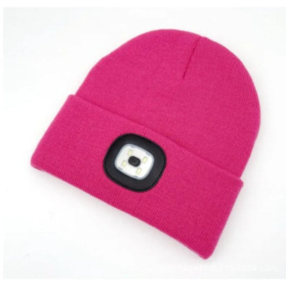 For Woman Cap Night Running Fishing Riding Sports Teenager Beanies Winter Men Beanie Hat with LED Light Rechargeable Knitted Hat