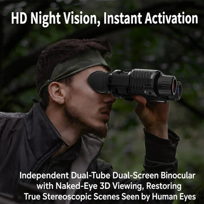 Night Vision Head Mounted Goggles 10X Digital Zoom 4K HD Infrared Binoculars 850nm 9 Levels Hands Free Helmet for Hunting