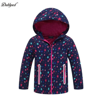 Dubbped Girl Polar Fleece Waterproof Jacket Spring Autumn Children Coats Sport Casual Kids Jackets Double-deck Windproof Jackets